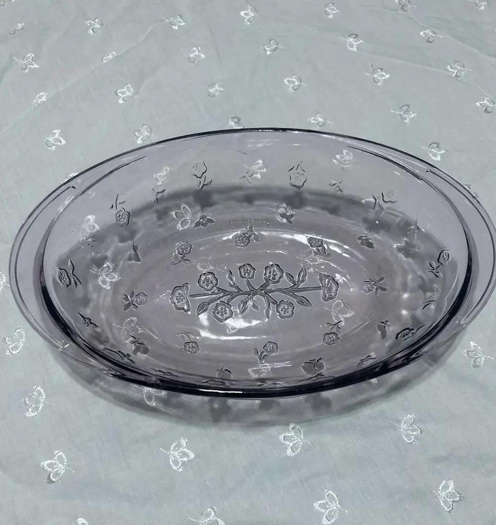 Anchor Hocking Savannah Amethyst Purple Glass Oval Casserole Dish